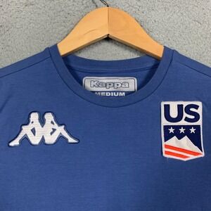 Kappa Gara US Ski Team T-Shirt Adult Medium Blue Short Sleeve Embroidered Logo